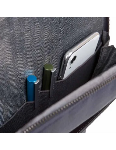 Piquadro Black Square Lederrucksack blau