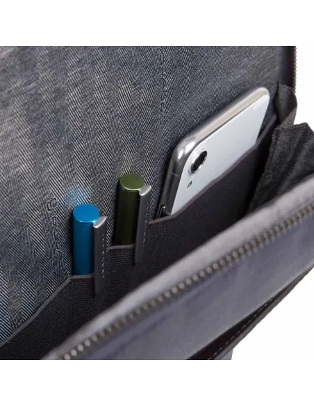 Piquadro Black Square Lederrucksack blau