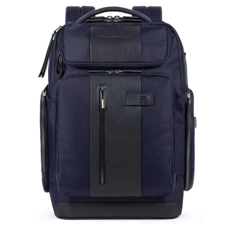 Piquadro Fast-Check-Rucksack mit USB und Micro-USB-Platte