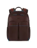 Leather backpack with 14" PC compartment Blue Square Revamp