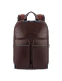 Leather flat backpack Blue Square Revamp