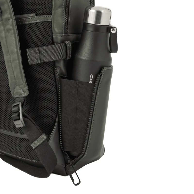 Piquadro Quentin Leather Backpack with anti-theft cable 2