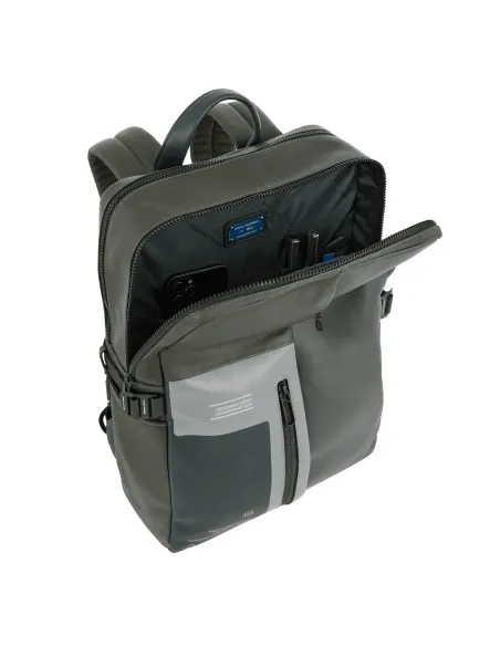 Piquadro Quentin Leather Backpack with anti-theft cable