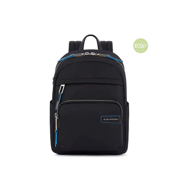 Piquadro PQ-RY Rucksack aus Stoff und Leder mit PC-Fach...