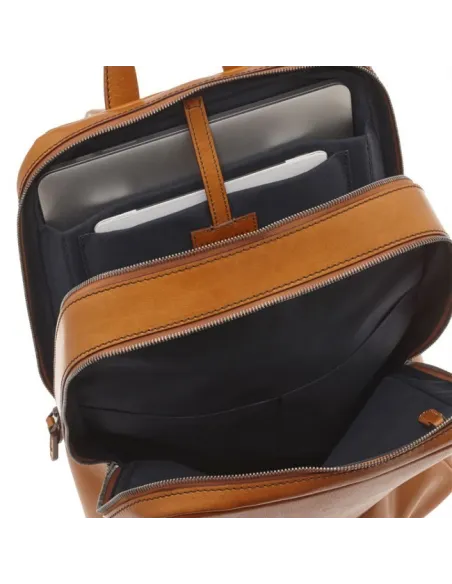 The Bridge leather laptop backpack with two dividers