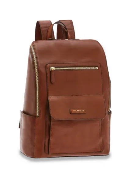 The Bridge Alberto Large leather backpack with zip closure