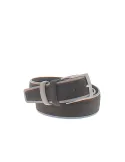 Men's leather and suede belt, brown-dove grey