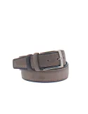 Two-tone leather and suede belt