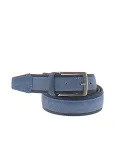 Men's belt in fabric and suede light blue