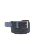 Elastic fabric and suede belt blue/light blue