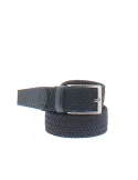 Men's belt in stretch fabric and leather BLUE
