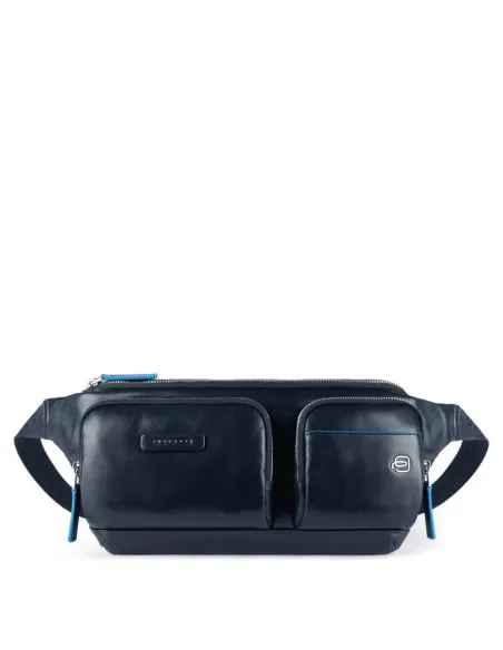 Leather Bum bag Blue Square Revamp