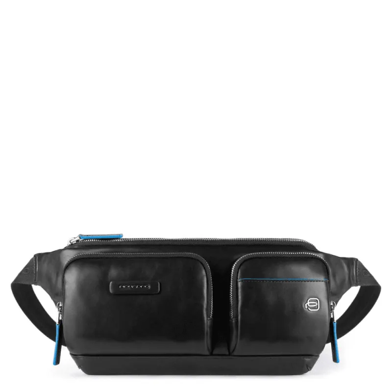 Piquadro Blue Square Revamp Bum bag with two front pockets