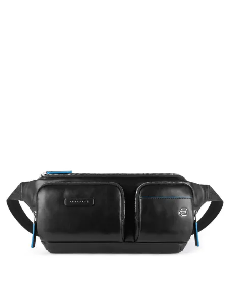 Piquadro Blue Square Revamp Bum bag with two front pockets