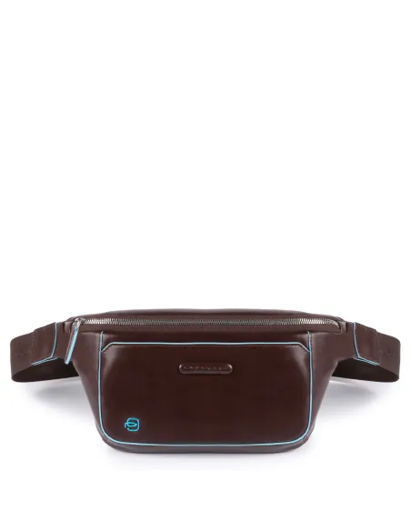 Leather Bum Bag Blue Square