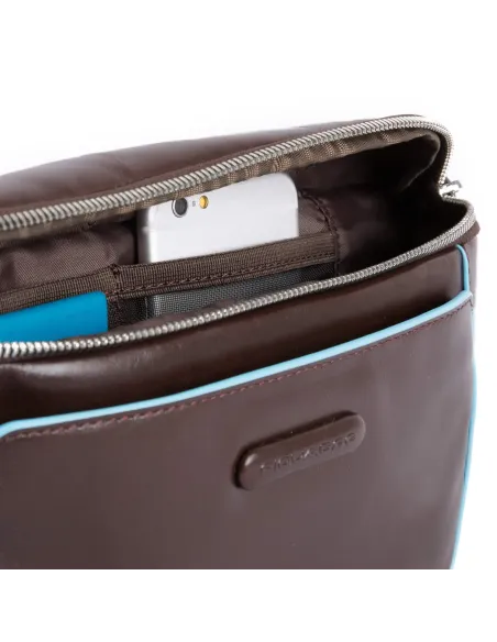 Leather Bum Bag Blue Square