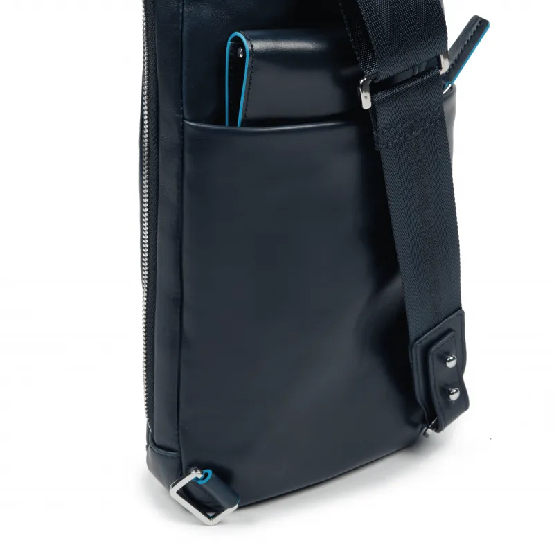 Monospalla in pelle Piquadro B2 Revamp blu 2