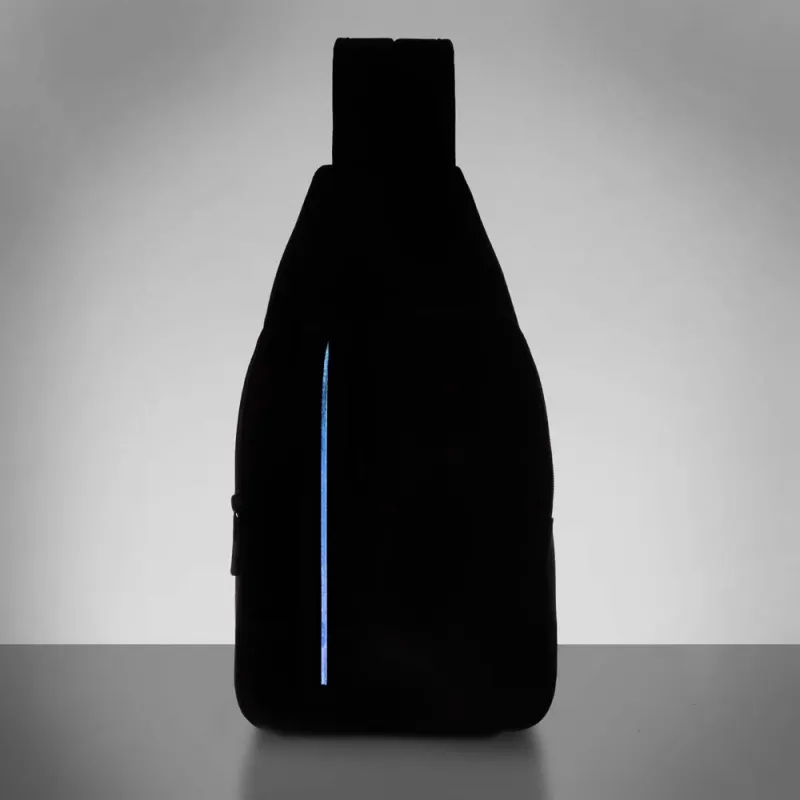 Monospalla in tessuto e pelle con luce Led 2