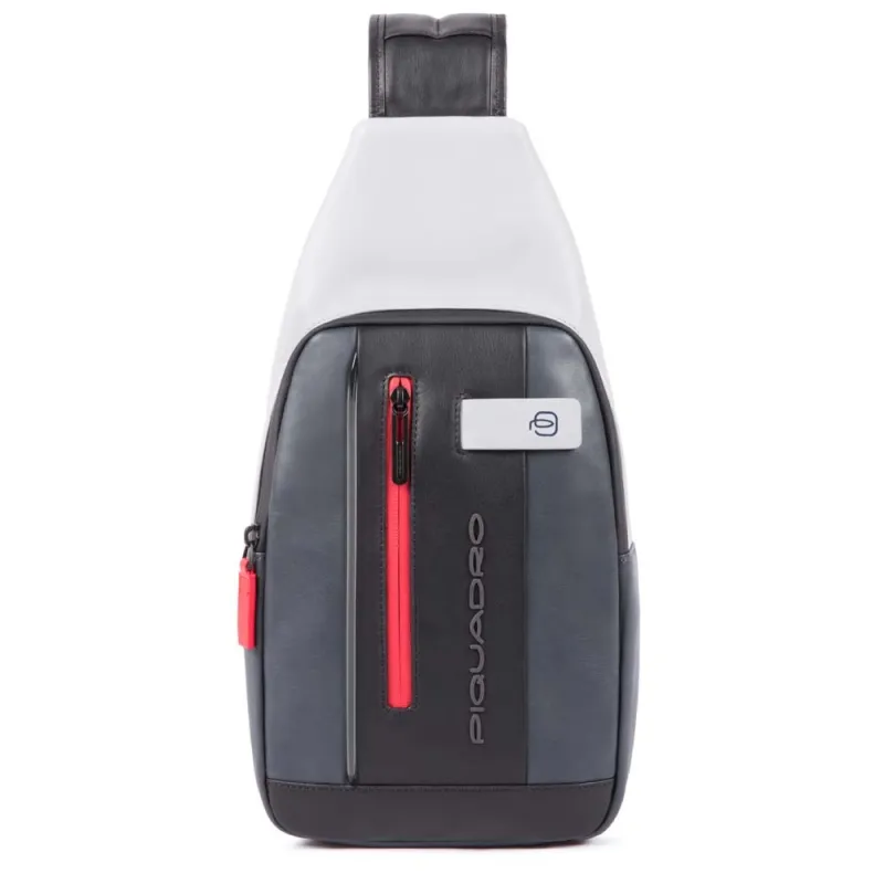 Piquadro Leather Mono sling bag with LED light