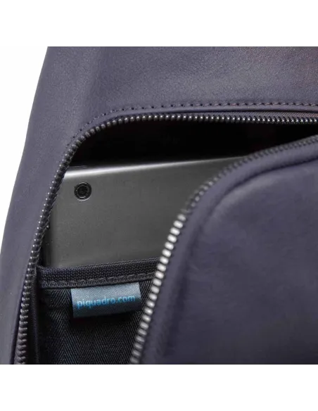 Querträgertasche aus leder Black square