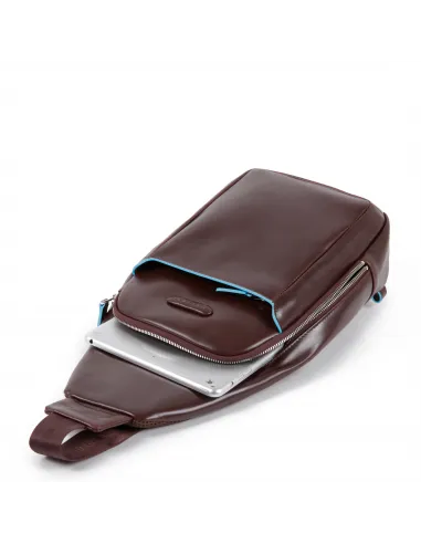 Leder-Umhängetasche Blue Square