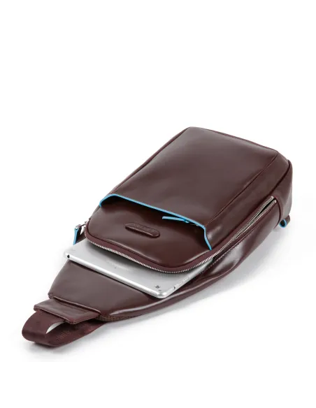 Leder-Umhängetasche Blue Square