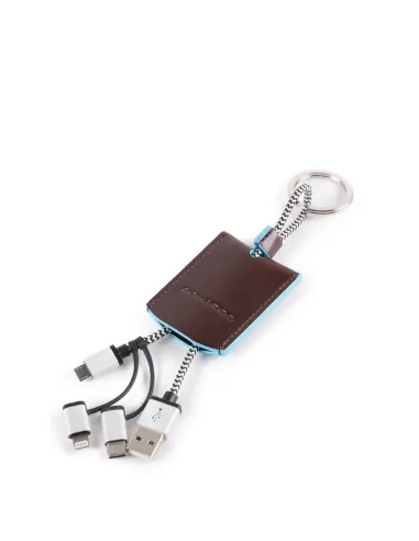 Piquadro Blue Square keychain with...