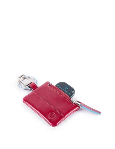 Piquadro Blue Square Leather Keychain...