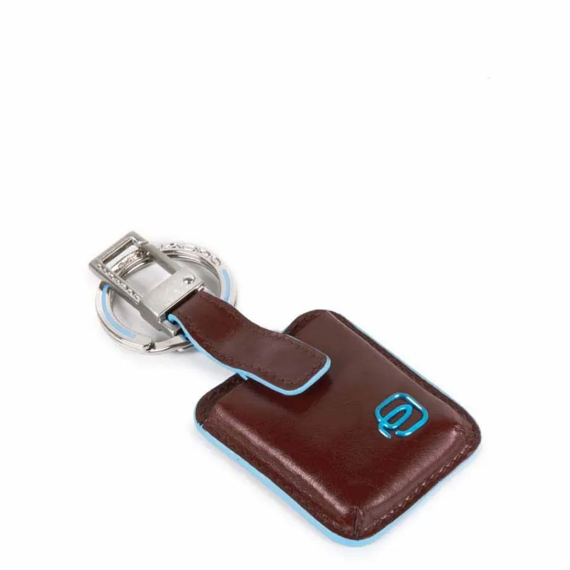 Piquadro Blue Square Keychain with connequ AC3954B2 brown