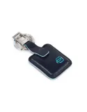 Keyring with carabiner and Connequ Blue Square