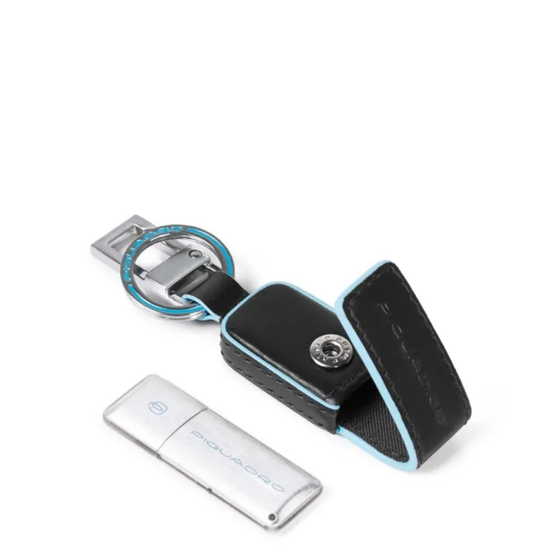 Piquadro Leather Keychain With Usb Key black 2