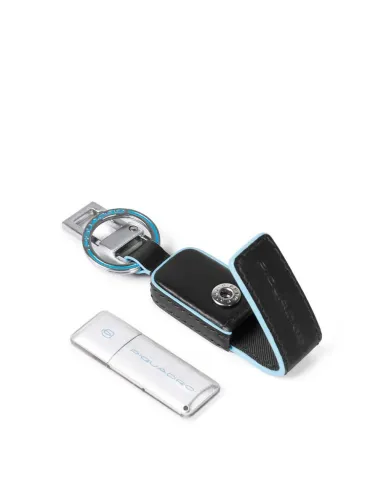 Piquadro Leather Keychain With Usb...