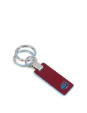 Keychain with double ring Blue Square