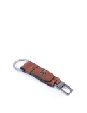 Keychain with carabiner Black Square brown