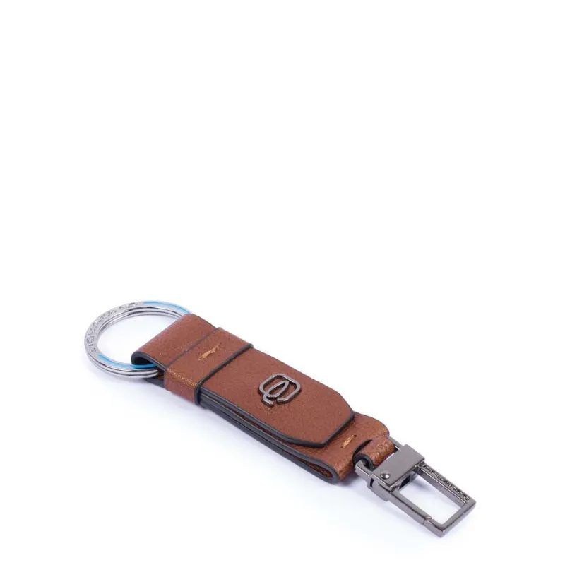 Schlüsselanhänger mit Karabiner Black Square braun