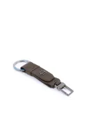 Keychain with carabiner Black Square Dark Brown