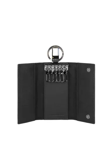 Leather key ring with 6 hooks and...