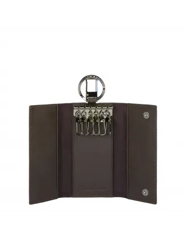 Portachiavi in pelle con 6 ganci e...