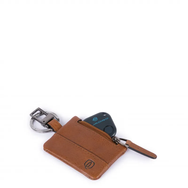 Leather keychain with connequ B3 brown 2