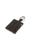 Leather key ring with Connequ Black Square Dark Brown