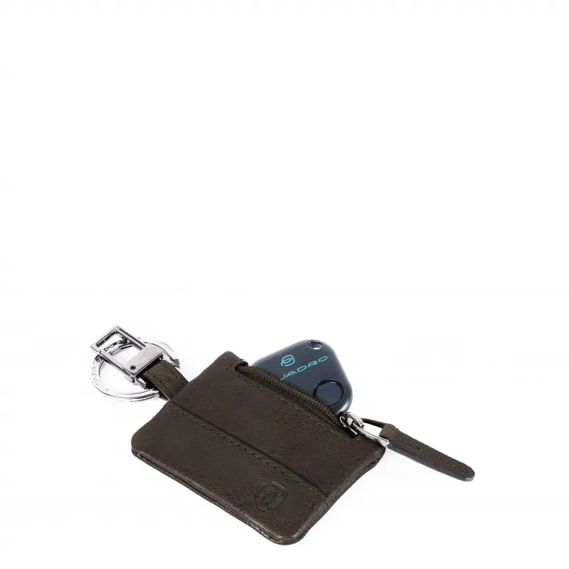 Portachiavi in pelle con connequ Black Square Marrone 2