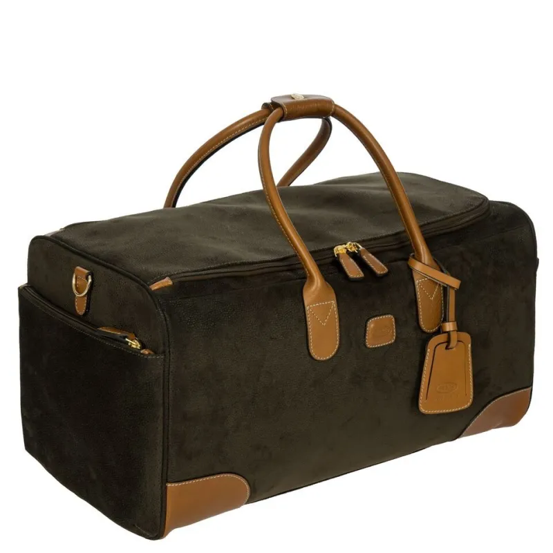 Brics Life fabric and leather duffle bag 2