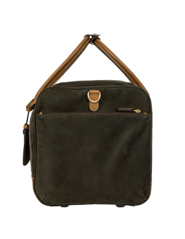 Brics Life fabric and leather duffle bag