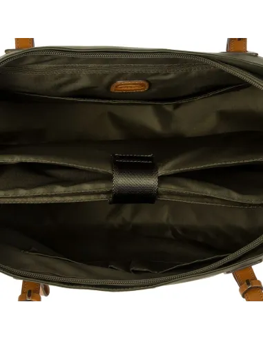 Fabric and leather shopping bag with...