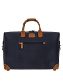 Brics Life fabric and leather duffle bag blue