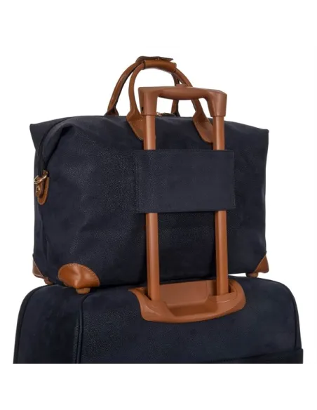Brics Life Reisetasche aus Stoff und Leder blau