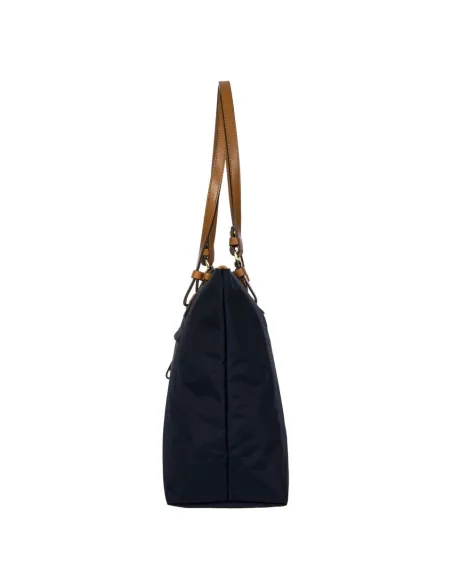 Fabric and leather medium shopping bag X-Collection