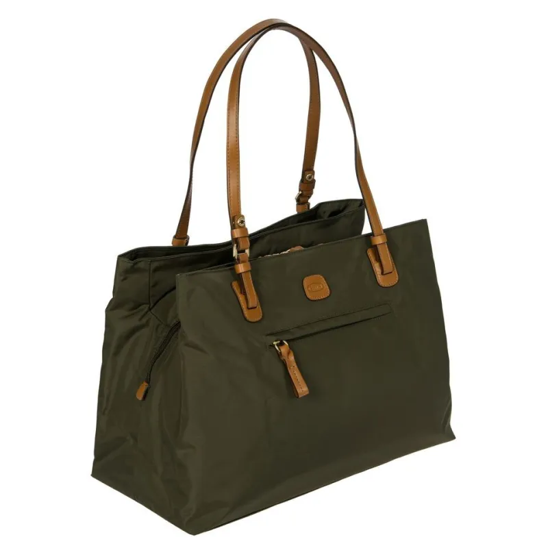 Large shopping bag with three compartments in fabric and... 2