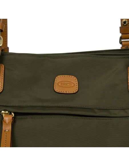 Shopping grande a tre scomparti in tessuto e pelle X-Collection