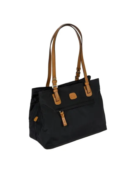 Brics Fabric and Leather Three-Compartment Medium Shopping Bag